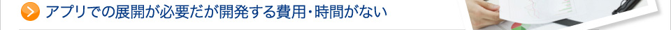 開発する費用・時間がない