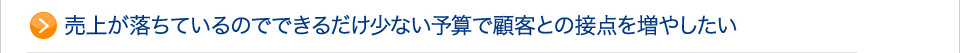 少ない予算で顧客との接点を増やしたい